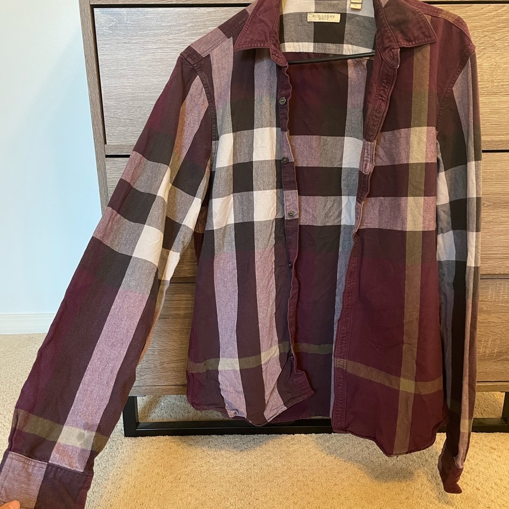 Burberry plaid flannel shirt 100% cotton